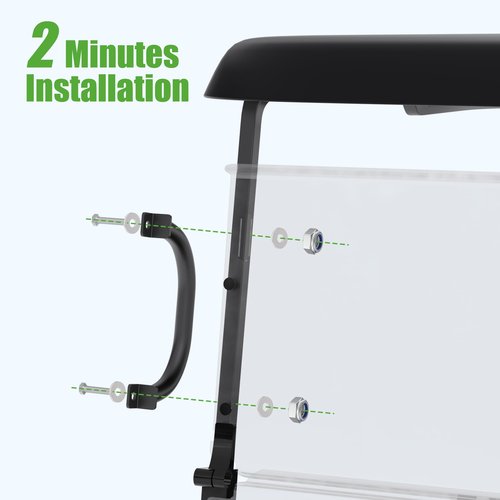 10L0L Universal Golf Cart Grab Handles for Yamaha/EZGO/Club Car Square Tube Vehicles, Safety Golf Roof Grab Bar Handles, Easy Installation, Set of 2-Black