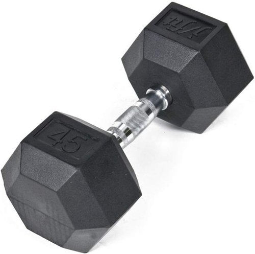 JFIT Rubber Hex Dumbbell - Durable Weight for Strength Training | 10 lb, 15 lb, 20 lb Options