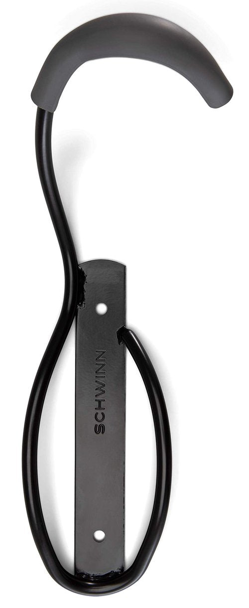 Schwinn Wall Mount Bike Hanger, Space Saving Vertical Garage Storage for Bicycle, Fits Up to 3 Inch Tire Width, Can Hold Up to 50 lbs., Hangs One Bike, Black