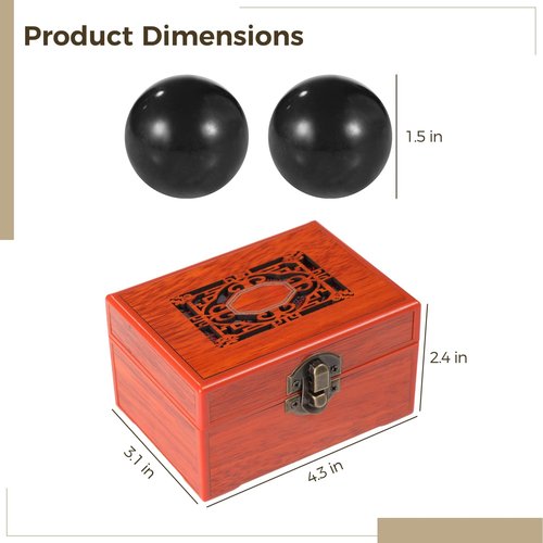 OMISTAR 2 PCS Brass Exercise Balls, Brass Hand Exercise Balls, Baoding Balls, Metal Practice Handballs, 1.5 Inches Balls with Drawstring Carry Pouch, Hand Grip Fitness Balls, Hand Massager Balls