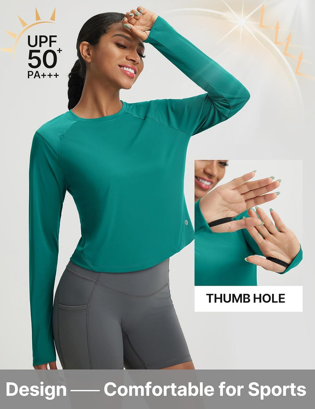 Baleaf Women's Long Sleeve UPF 50+ Sun Shirt - Lightweight UV Workout Top for Hiking & Outdoor Activities