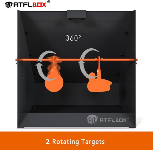 Atflbox Pellet Trap - 12''x12'' Splatter Bullseye Targets & Spinning Targets for .177/.22 Caliber Air Guns