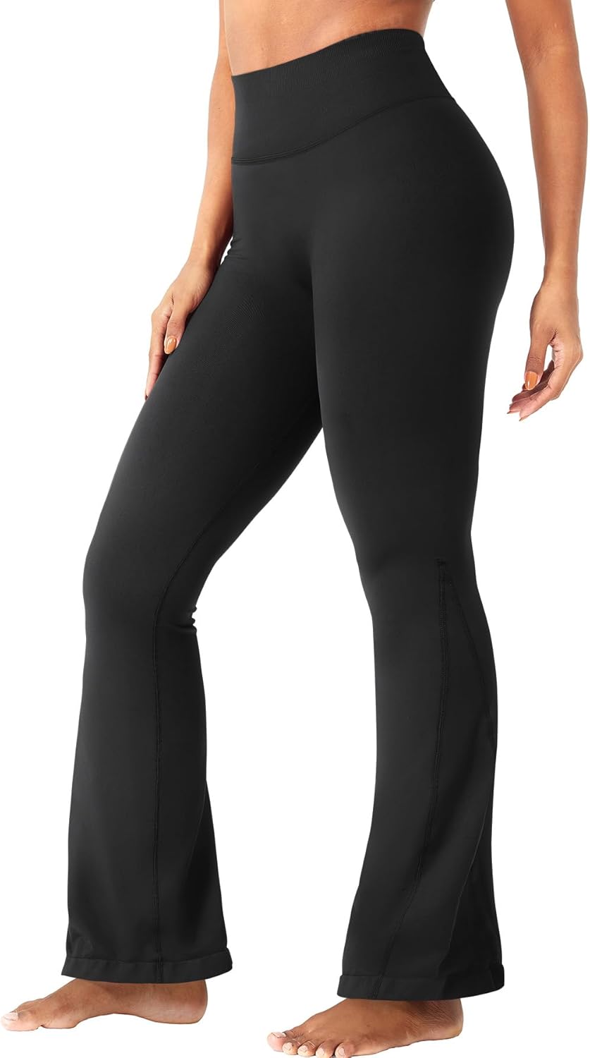 YEOREO Mini Flare Leggings for Women - High Waisted Seamless Gym Pants | 30" Brinklie Yoga Style