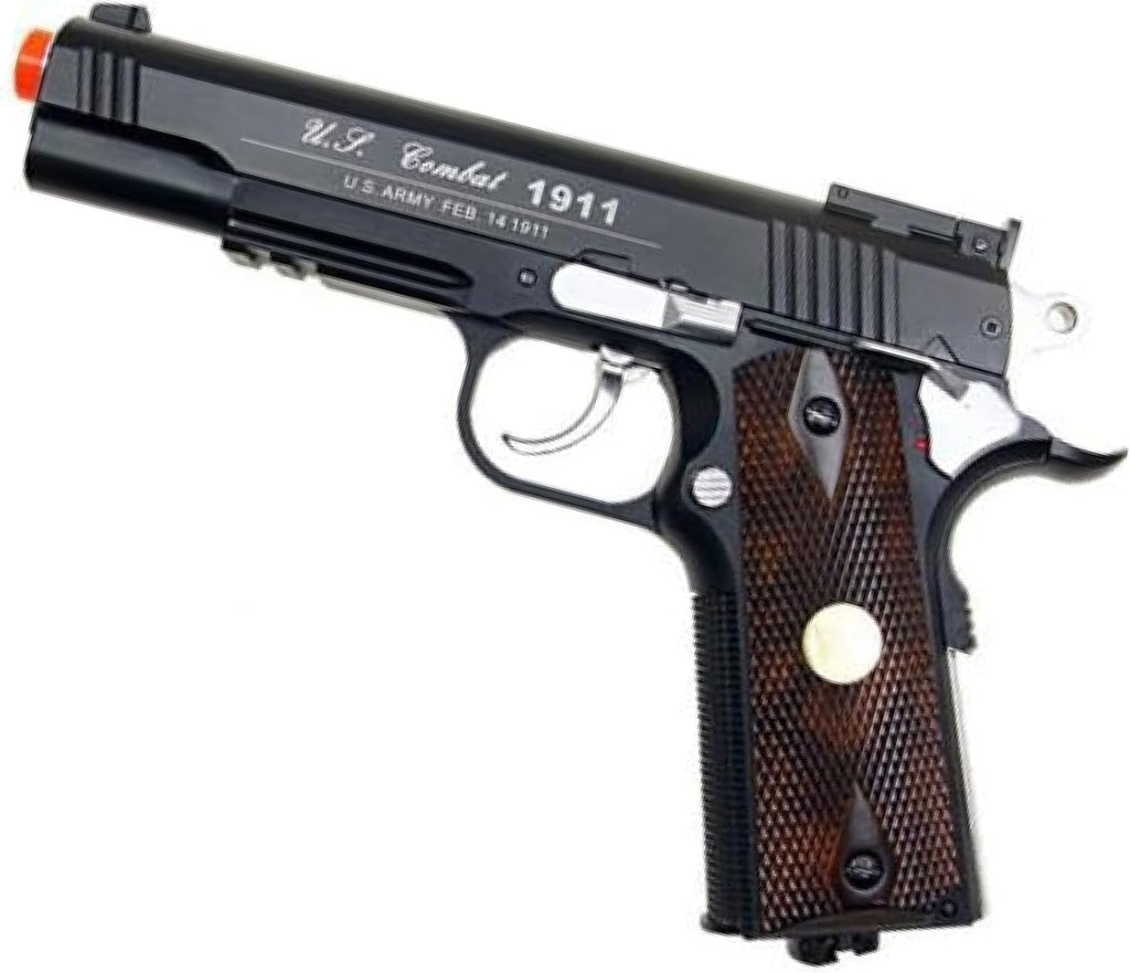 Skiennix Full Metal M1911 Airsoft Gun - 500 FPS CO2 Pistol with 6mm BBs | Realistic Design