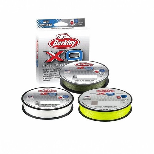 Berkley x9 Braid Superline, Low-Vis Green, 30lb test | 45 lbC | 20.6kg, 328yd | 300m Fishing Line, Suitable for Freshwater and Saltwater Environments