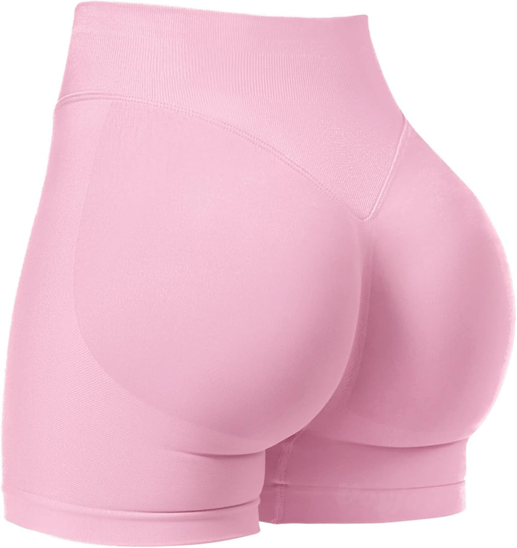 POWERASIA 4.5" Workout Impact Shorts Hidden Scrunch Butt Lifting Gym Booty Biker Shorts for Women Tummy Control