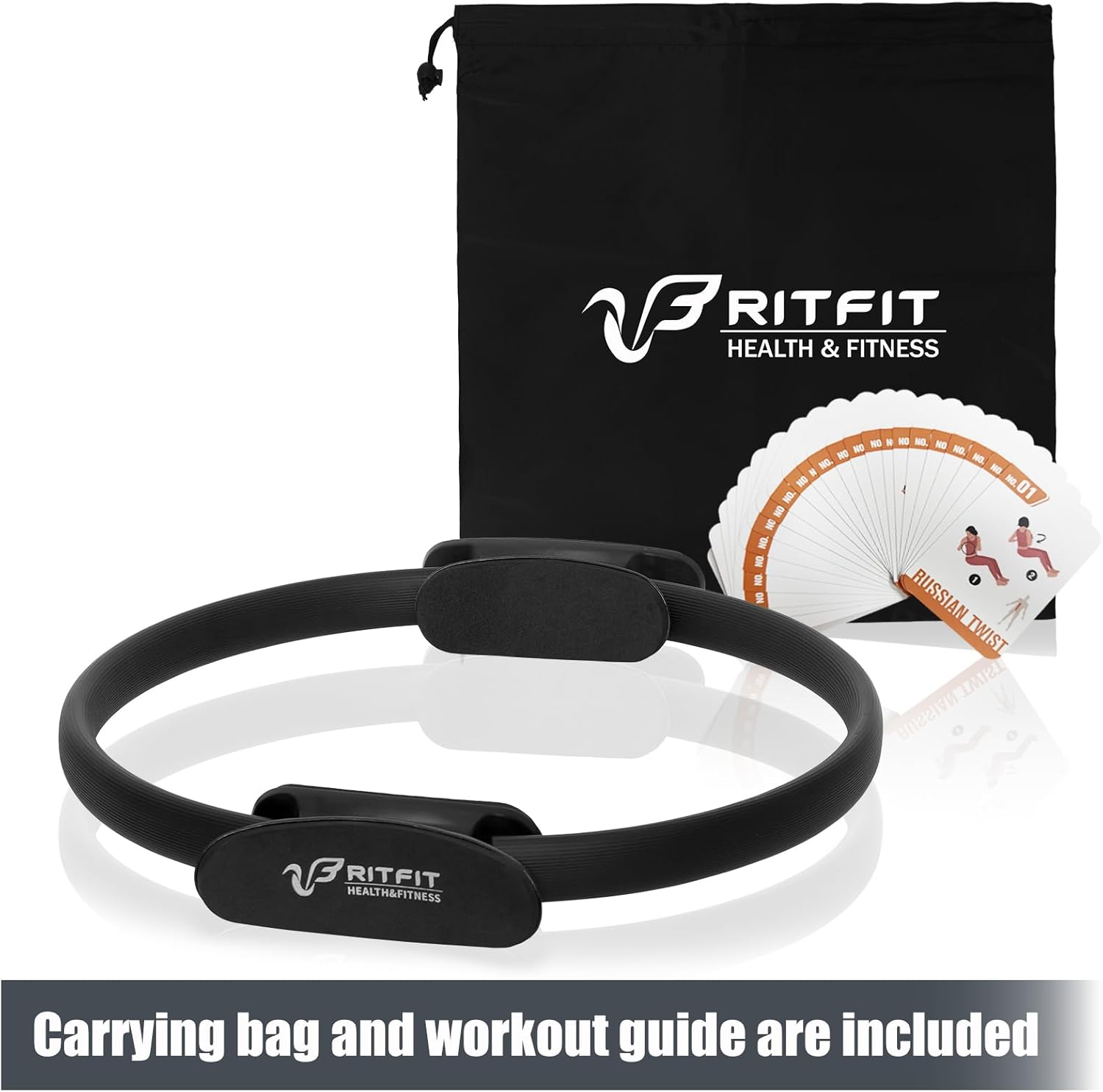 RitFit Pilates Ring Circle - 14-Inch Fitness Circle for Toning Thighs | Bonus Workout Guide Included