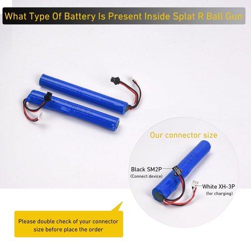AUDEEKON 2 Pack 7.4V 2000mAh Battery Splatter Ball Battery Pack Accessories for SRB1200 400 400-SUB Airsoft, Charging Cable Included