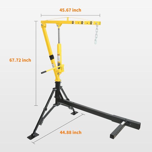 MaxxHaul Hydraulic Receiver Hitch Crane - 1000 lb Capacity Portable Truck Hoist | 360° Rotation & Adjustable Legs