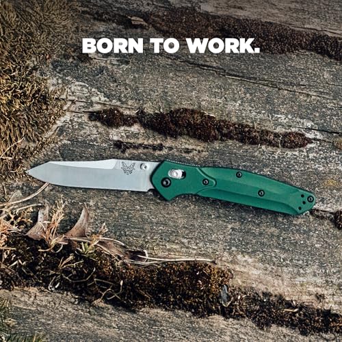 Benchmade Osborne EDC Knife Satin Finish, Green Aluminum Handle, S30V Steel Blade 940