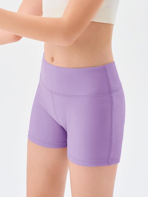 Haloumoning Girls Athletic Shorts - High Waisted Yoga & Dance Biker Shorts for Ages 5-14