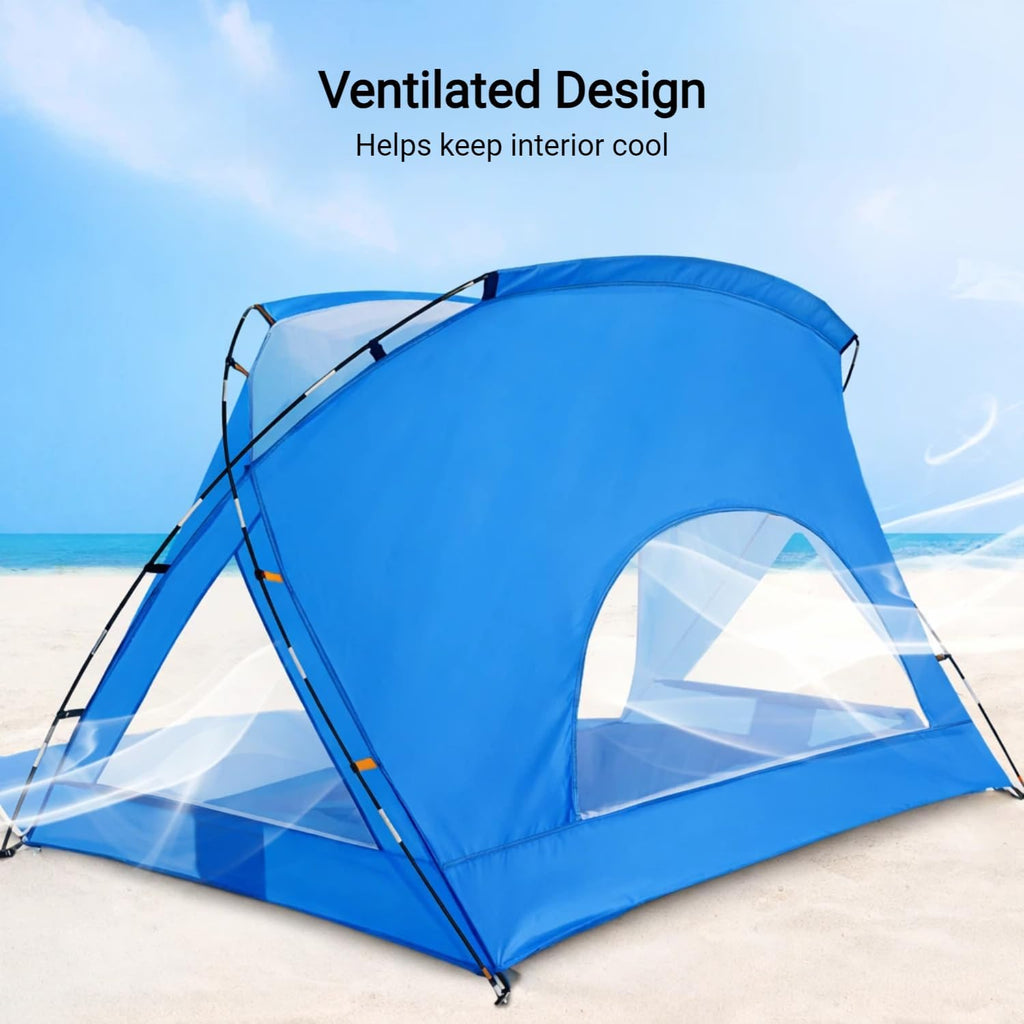 Skiennix Beach Tent - Portable Sun Shelter for 2-8 People | UPF 50+ UV Protection & Easy Setup