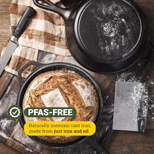 Lodge Wanderlust Series Cast Iron Combo Cooker 3.2 Quart – Versatile All-in-One Skillet & Griddle