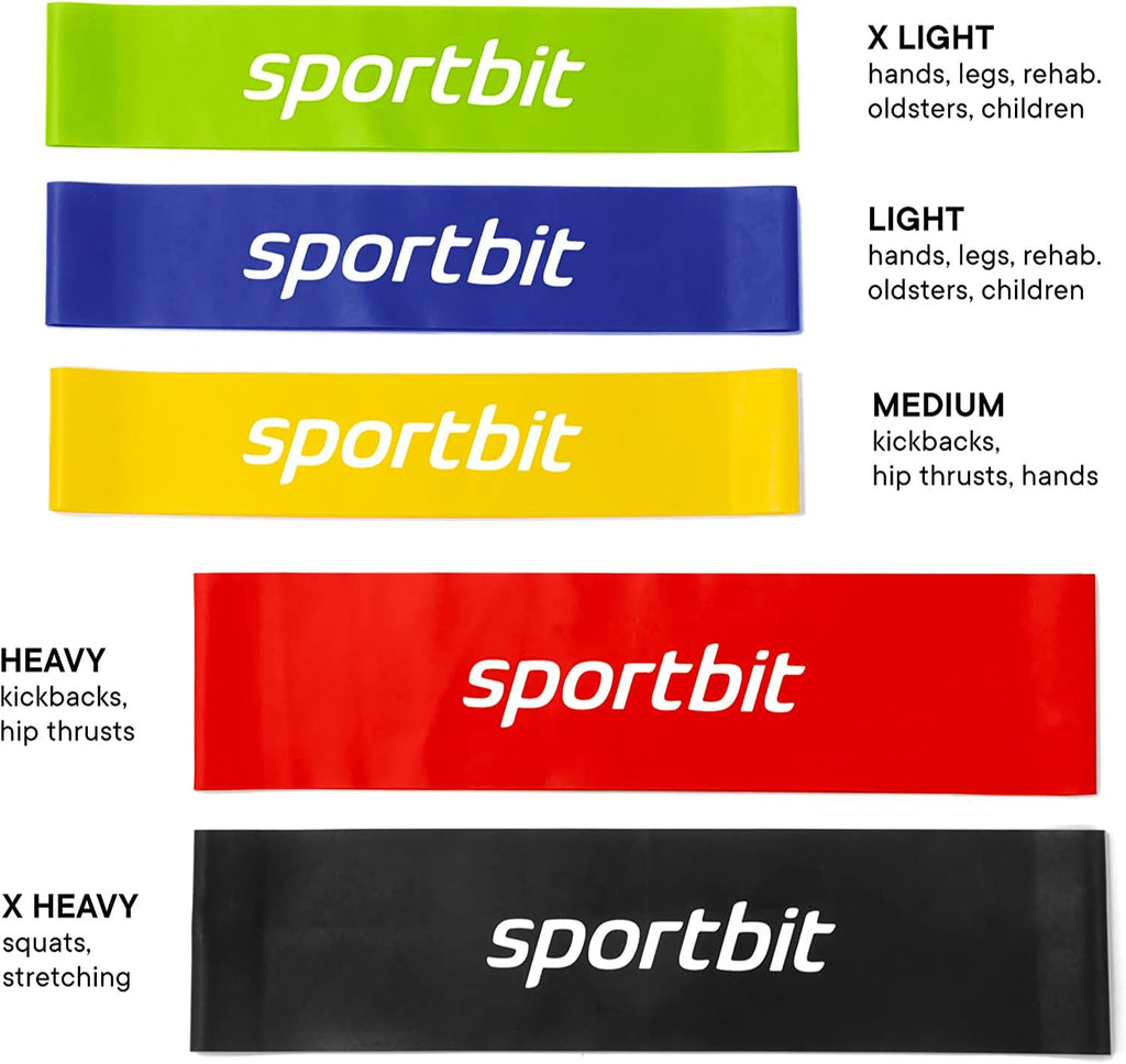 SPORTBIT Resistance Bands Set - Versatile Exercise Bands for Strength Training | 5 Pack