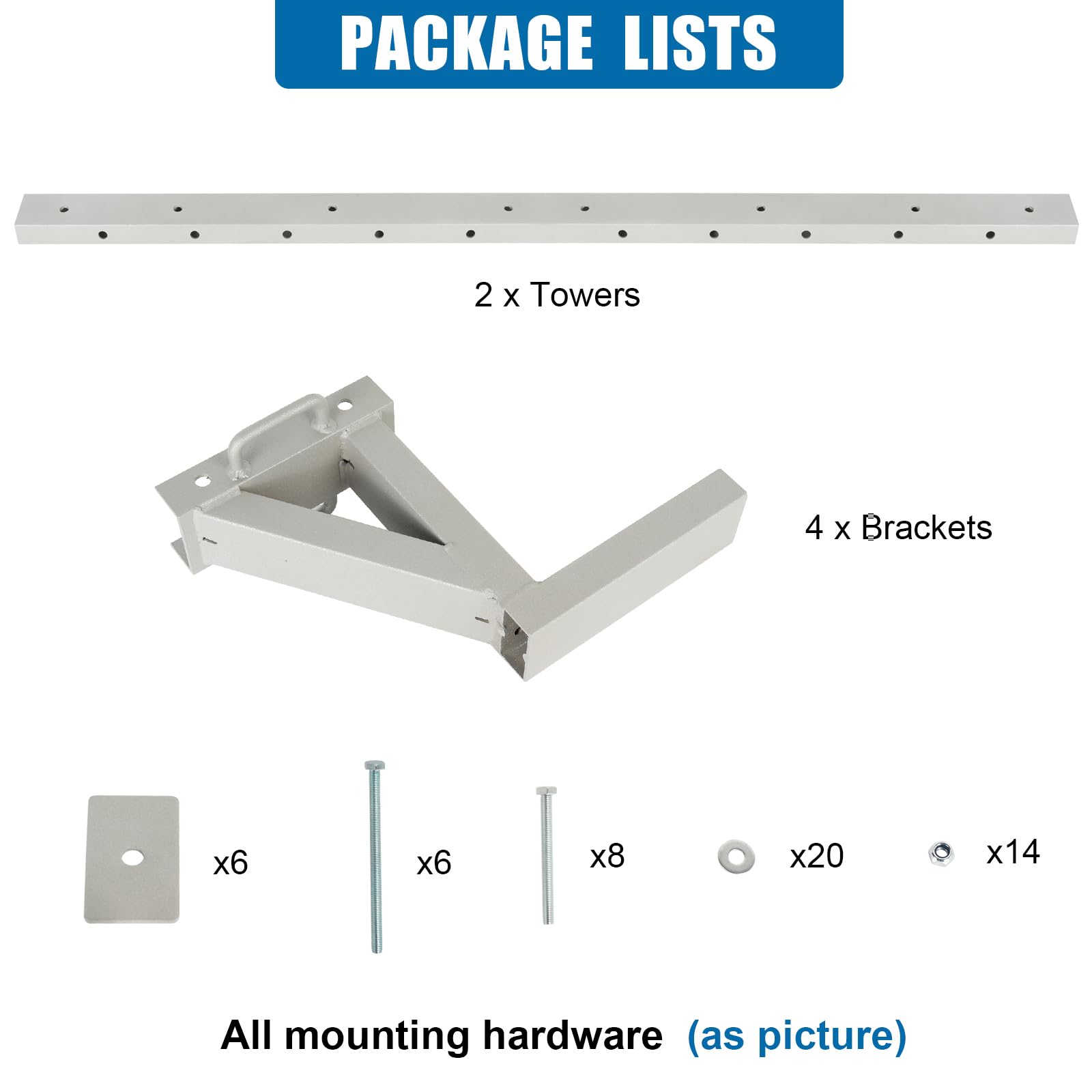 OUTPRIZE Aluminum Side Mount Trailer Ladder Rack, Lightweight Rustproof Adjustable Ladder Rack for Open and Enclosed Trailer Exterior Side Wall, 300 LBS Capacity - Carry 2 Ladder