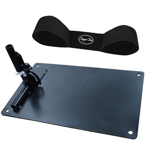 BRAMASOLE Golf Swing Plane Trainer Perfector Plate with Arm Band Adjustable Alignment Stick Holder Rods Base Training Aid Driving Range or Mat Practice Equipment (Standard Plate+Arm Band)