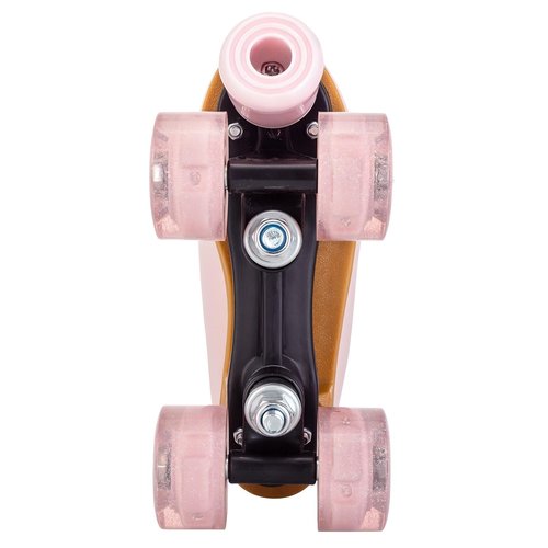 jessie Roller Skates for Girl and Women, PU Leather Light up Kids Roller Skates, Cute Adjustable Four-Wheel Beginner Youth Roller Skates Girls Ages 8-12 Outdoor Indoor (Youth 2, Pink)