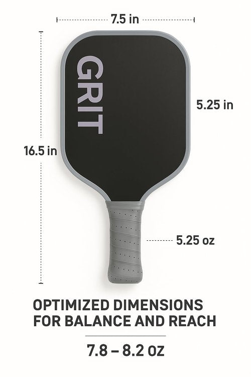 GRIT Carbon Control Pickleball Paddle – T700 Carbon Fiber Face, 16mm Polypropylene Core, Lightweight Paddle for Spin, Power & Control