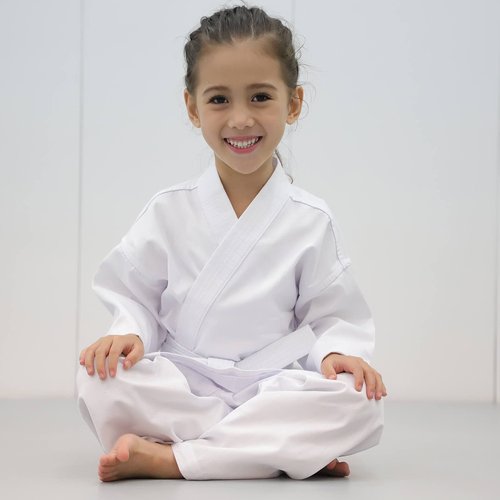 FLKKY Karate Uniform for Kids Adults Students with Belt Lightweight Student Karate Gi Sets Martial Arts Sports Karate suit-size3