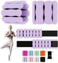 JORICY Wrist Weights Adjustable Ankle Weights for Women Men 1lb*2 Silicone Arm & Leg Weighted Bracelet for Yoga Pilates Running Walking Swimming Physical Therapy Strength Training Purple