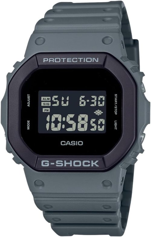 Casio DW5610UU-8 G-Shock Watch - Classic Urban Utility Design with Gray Resin Band