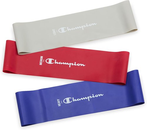 Champion Loop Resistance Bands - 3-Pack (Grey/Red/Blue) | Odor-Free Rubber & Latex for Strength Training & Therapy