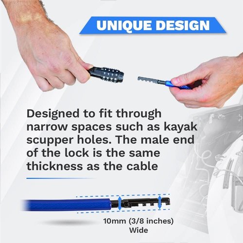 DocksLocks Weatherproof Coiled Security Cable Lock - 5ft to 25ft Lengths | Resettable Combination for Anti-Theft Protection on Kayaks, Bikes, and More