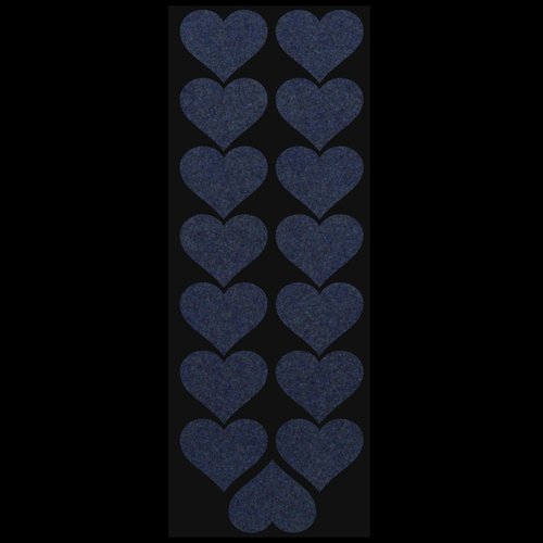 LiteMark Reflective 1.5 Inch Black Heart Sticker Decals, Love Sticker for Laptops, Phones - Pack of 15 Pcs