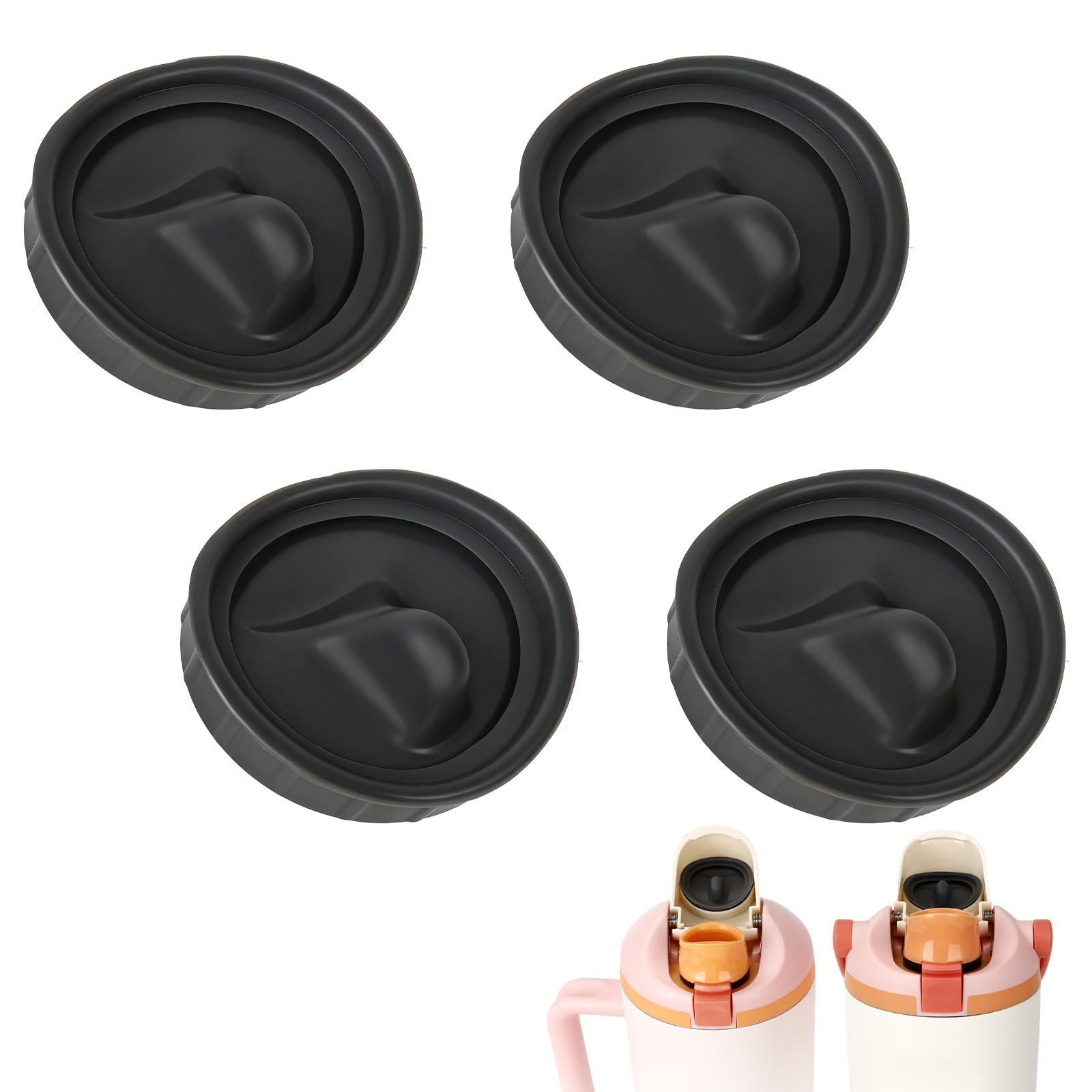 Tatamy 4pcs Replacement Stopper for Owala FreeSip Sway 30oz 40oz, Silicone Lid Top Gasket for Owala FreeSip Tumbler 40oz, Cap Mouth Rubber Plug Replacement Parts for Owalla Accessories BPA-Free(Gray)