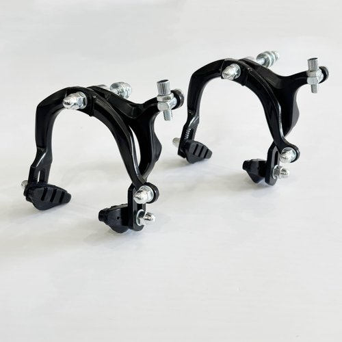 Bike Brake Calipers Set C Brake Caliper Rear & Front Brakes Kit Aluminum Alloy Side Pull Brake for MTB Mountain Bike, Road Bicycle (1 Pair) (Black)