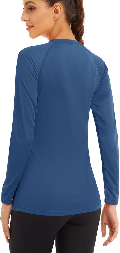 MAGCOMSEN Women's Long Sleeve Sun Protection Shirts - UPF 50+ Rash Guard for Hiking & Fishing