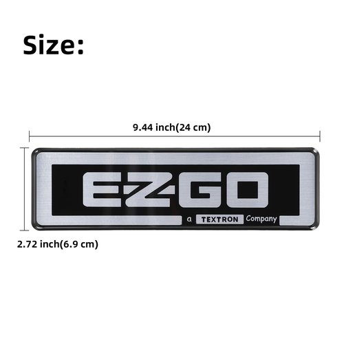 Roykaw Golf Cart Name Plate TXT Emblem Compatible with EZGO TXT 1994-2010 Gas and Electric Golf Cart, Replace OEM# 71597G01, 9.44’’ x 2.72’’