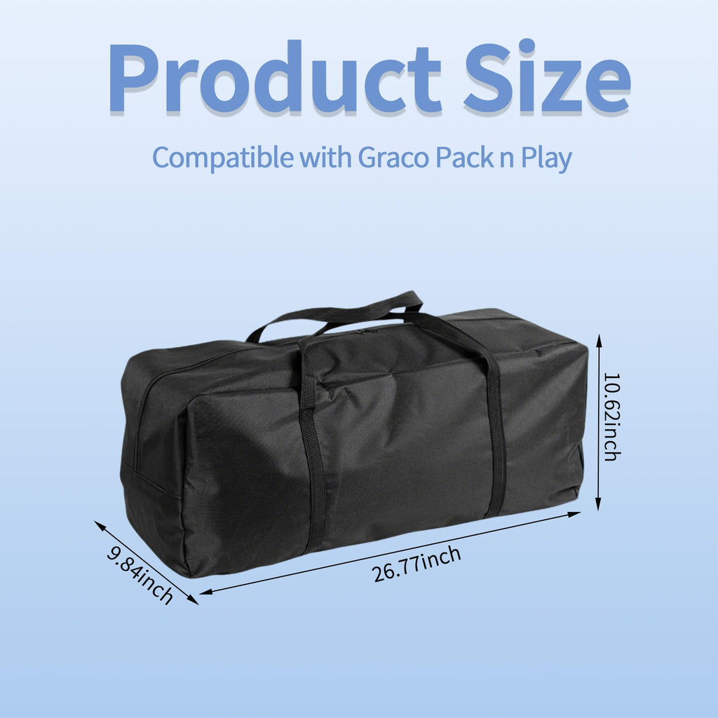 Carrying Bag Compatible with Graco Pack n Play, Foldable Nylon Replacement Travel Carrying Case, Lightweight Waterproof Storage Bag for Airplane Train Travel