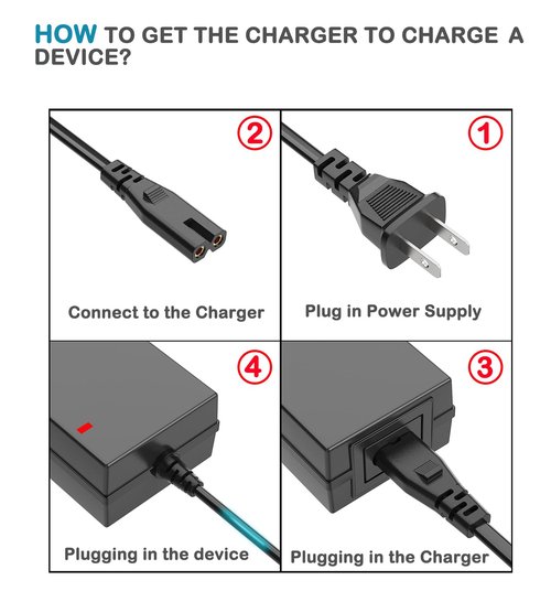 42V 2A Electric Scooter Charger with 6 in 1 Plugs for 36V Lithium Battery Electric Bike Charger Device