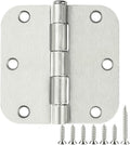 Cando 18-Pack Satin Nickel Door Hinges - Heavy Duty 3.5 Inch x 1/2" Rounded 5/8 Radius for Interior Doors