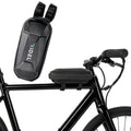Ridel Bike Bag for Front Frame with Double Zippers - Water Resistant Handlebar Bag with 4 Adjustable Straps - Bike Bags for Bicycles Headtube Ideal for Storing Essentials Like Phone, Keys & Snacks
