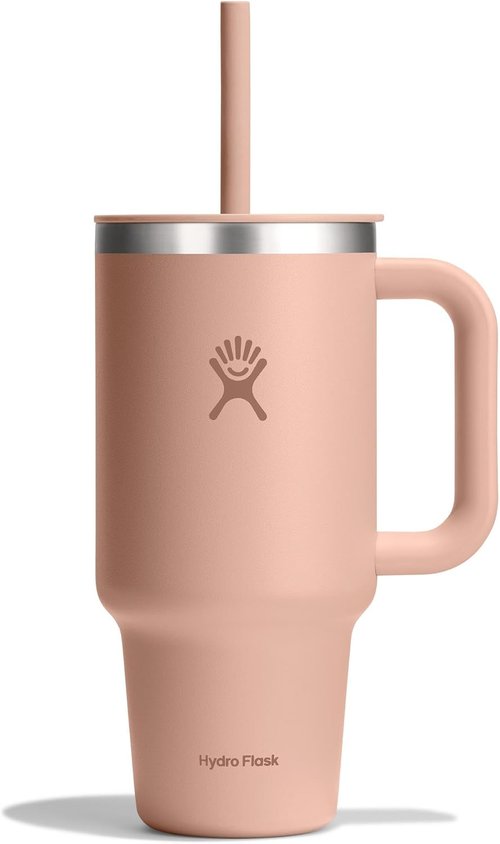 Hydro Flask Travel Tumbler - Insulated Stainless Steel with Handle & Straw | 32 Oz Seacliff