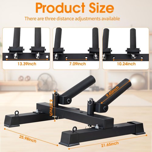 Landmine Base Gym Equipment - Dual & Single Head, 360° Rotating T-Bar Row Attachment for Barbell - Compact Design for Home Workouts