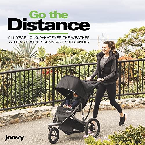 Joovy Zoom360 Ultralight Jogging Stroller Black – Lightweight, Foldable Baby Jogging Stroller with Parent Organizer