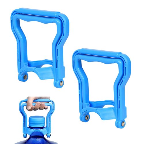 XCHMYi 5 Gallon Water Bottle Handle (2-Pack) – Heavy Duty Dual-Mode Carrier for Standard Water Jugs, Ergonomic Handle for Easy Single or Two-Person Lifting (2pcs Blue)