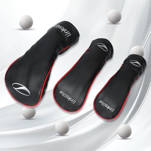 Golf Headcovers Set of 3 Driver, Fairway, Hybrid Waterproof PU Leather Scratch‑Resistant Plush Lining Fits Titleist, Callaway, Taylormade, Ping Premium Gift Box