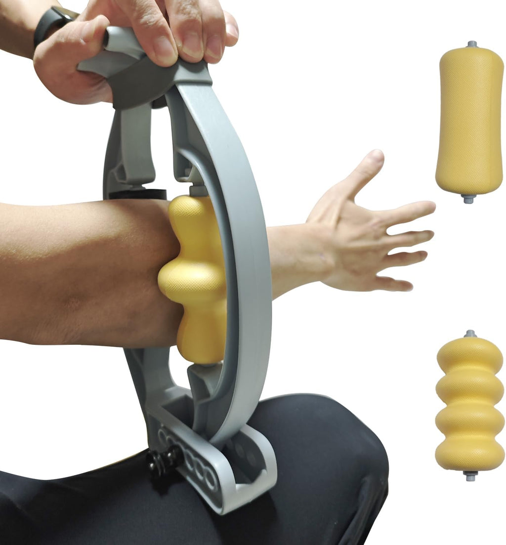 Regine Switzerland Tennis Elbow Relief Forearm Roller - Three Replaceable Massage Rollers for Pain Relief