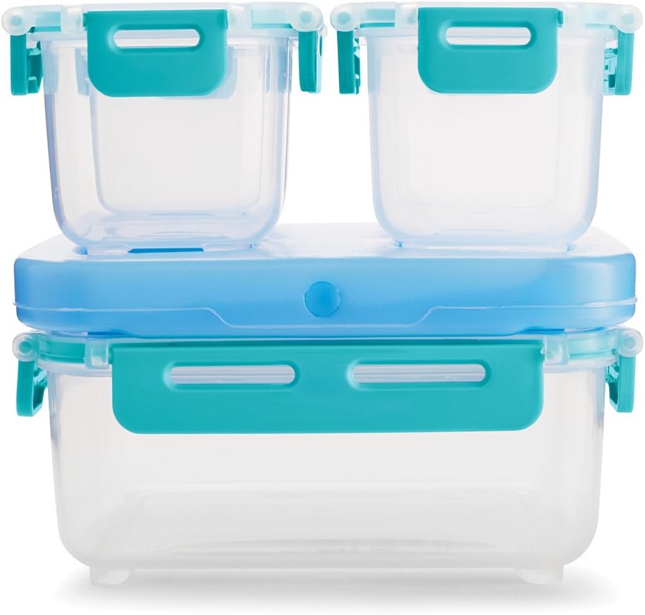 Rubbermaid LunchBlox Leak-Proof Snack Pack Containers - Blue, Perfect for On-the-Go Meals