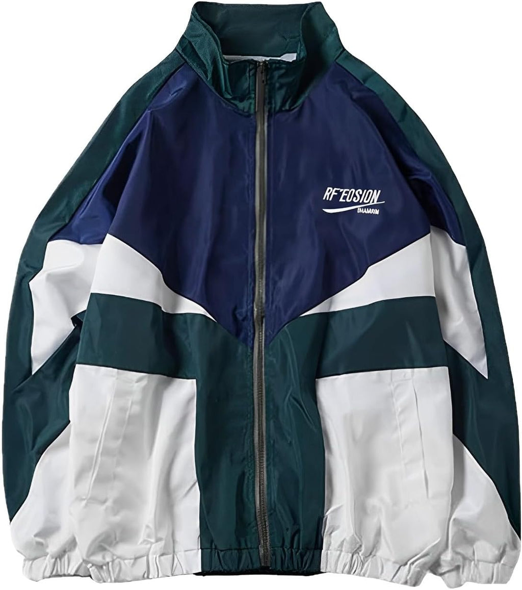Wyeysyt Women's Vintage 90s Oversized Windbreaker Jacket - Y2K Varsity Style