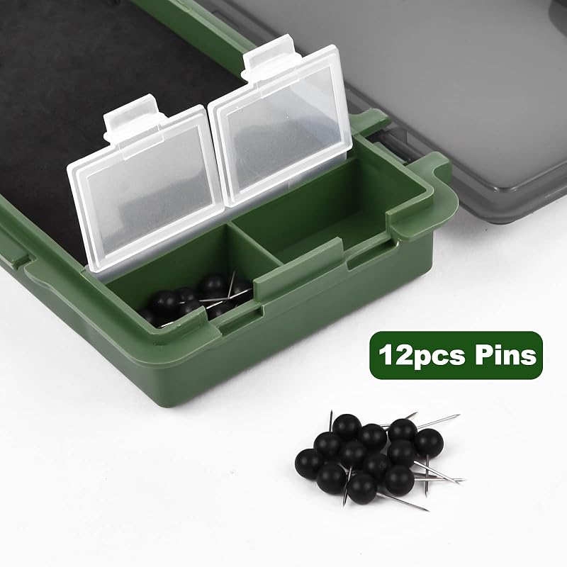 Variation 2: Carp Fishing Rig Box with 12 Pins – Hair Rig Storage Container