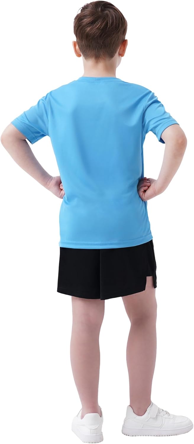 Skiennix Boys Athletic Shirt - Quick Dry Short Sleeve Performance Tee for Youth