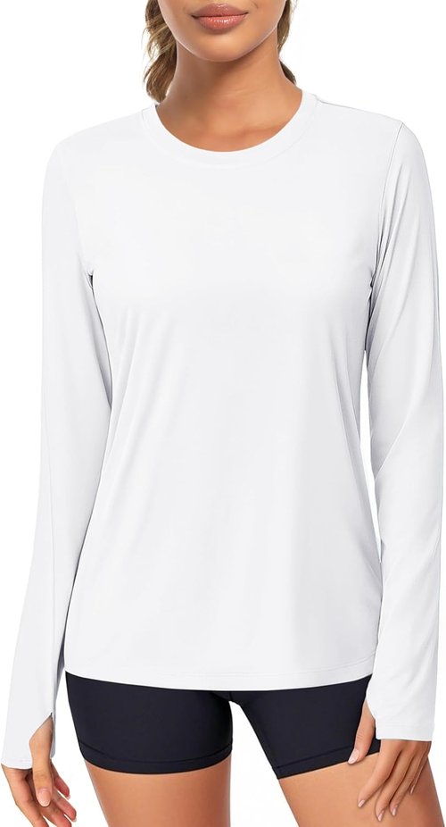 MAGCOMSEN Women's Long Sleeve Rash Guard | UPF 80+ Quick Dry Sun Shirt for Swim & Workout