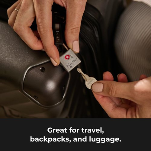 Master Lock Brass TSA Approved Luggage Locks - Keyed Padlocks for Suitcases & Backpacks | 4 Pack