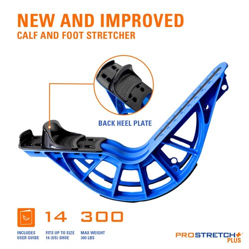 ProStretch Plus Customizable/Adjustable Calf Stretcher and Foot Rocker for Plantar Fasciitis, Achilles Tendonitis, and Tight Calves, Made in USA