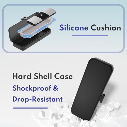 Auriomuse Kardiamobile Case for Kardia Mobile 6L & 6L Max, Portable Hard Shell Case with Silicone Pad for Kardiamobile EKG Heart Monitor